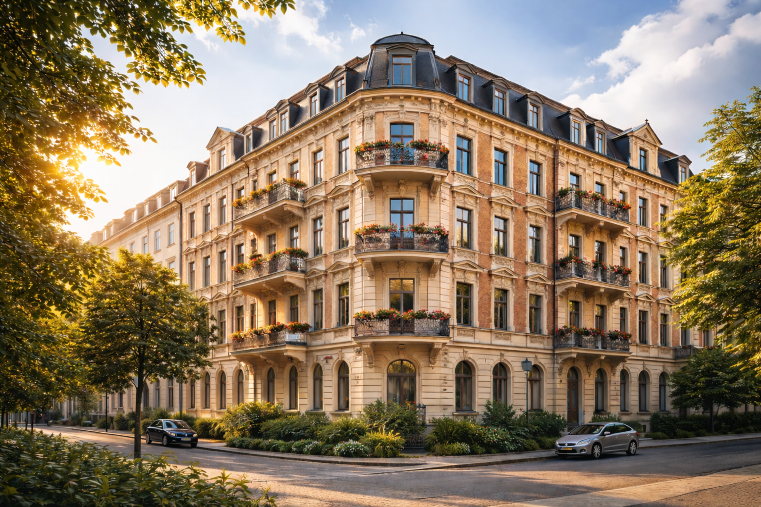 Mehrfamilienhaus in Leipzig, Dresden und Halle – Straßenansicht einer Bestandsimmobilie
